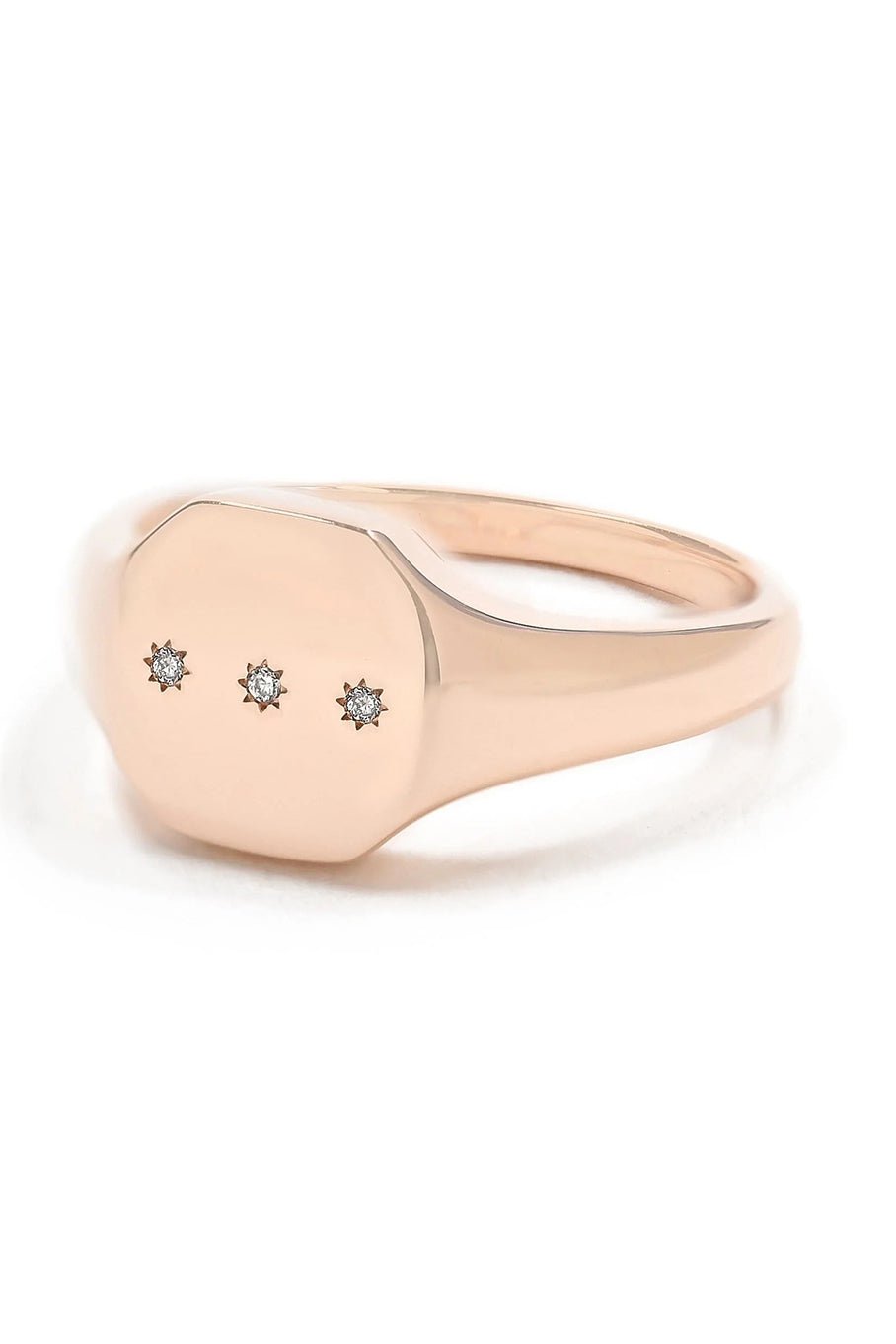 BONDEYE JEWELRY-Melody Diamond Signet Ring-ROSE GOLD