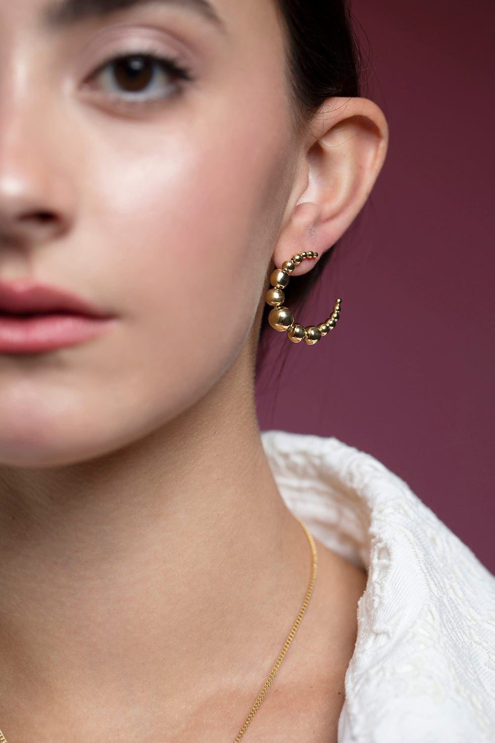 BONVO-Conta Moon Earrings-GOLD