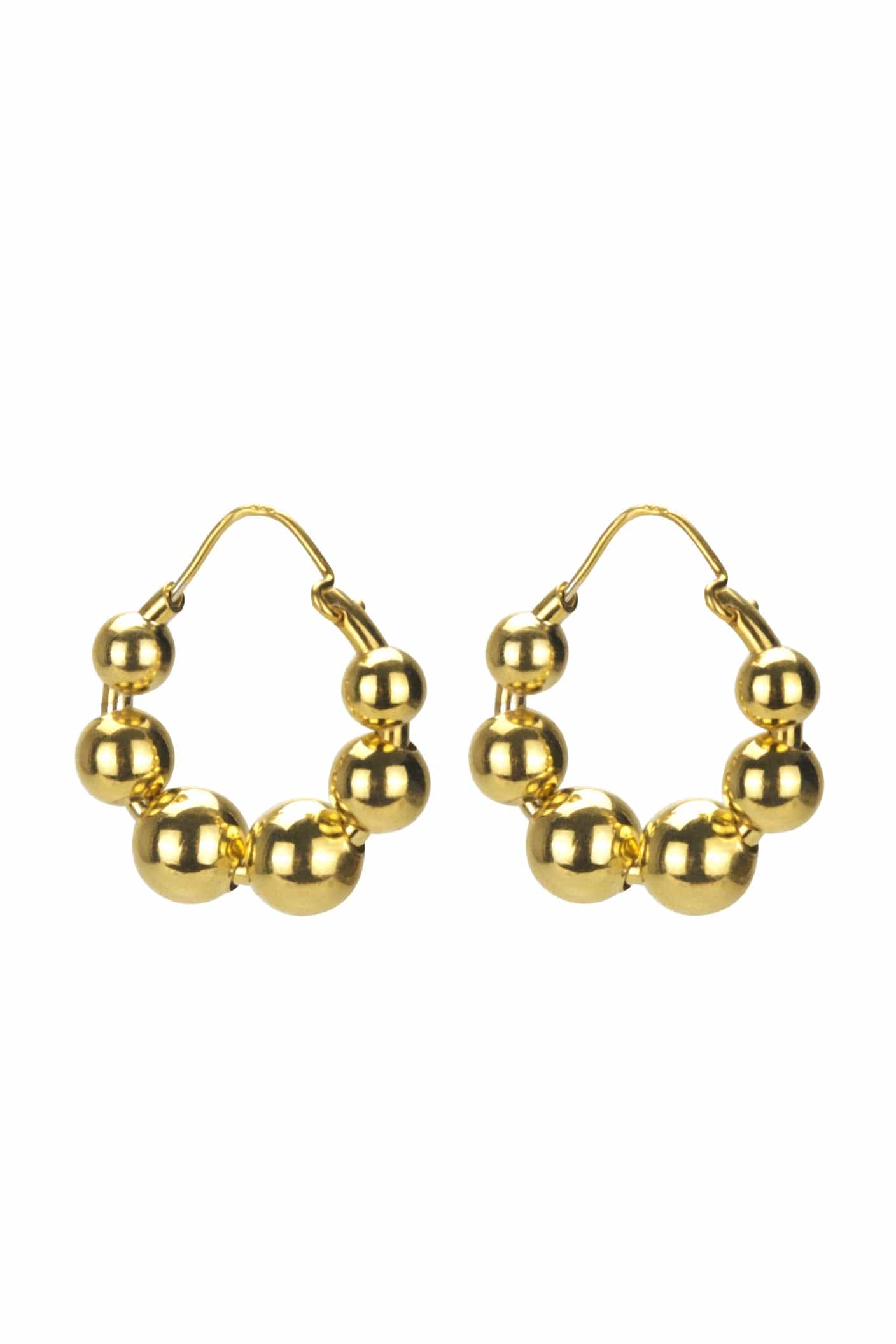 BONVO-Talon Bead Hoop Earrings-GOLD