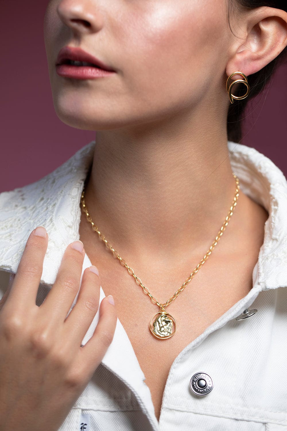 BONVO-Dia Arc Necklace-GOLD