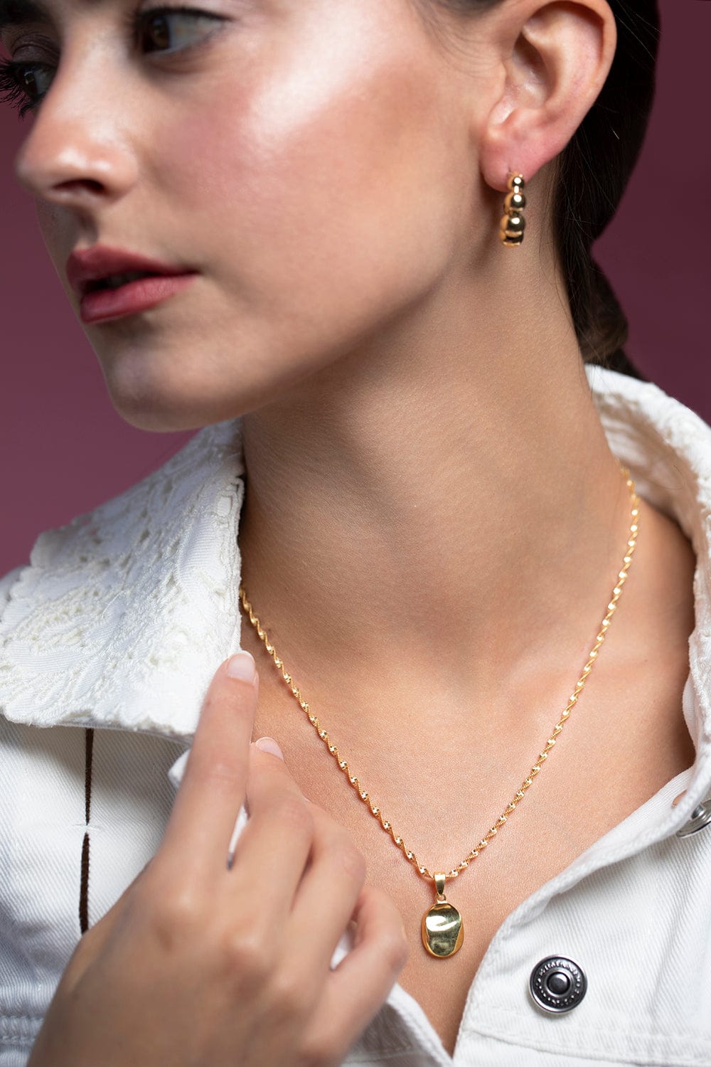 BONVO-Ovio Twist Chain Necklace-GOLD