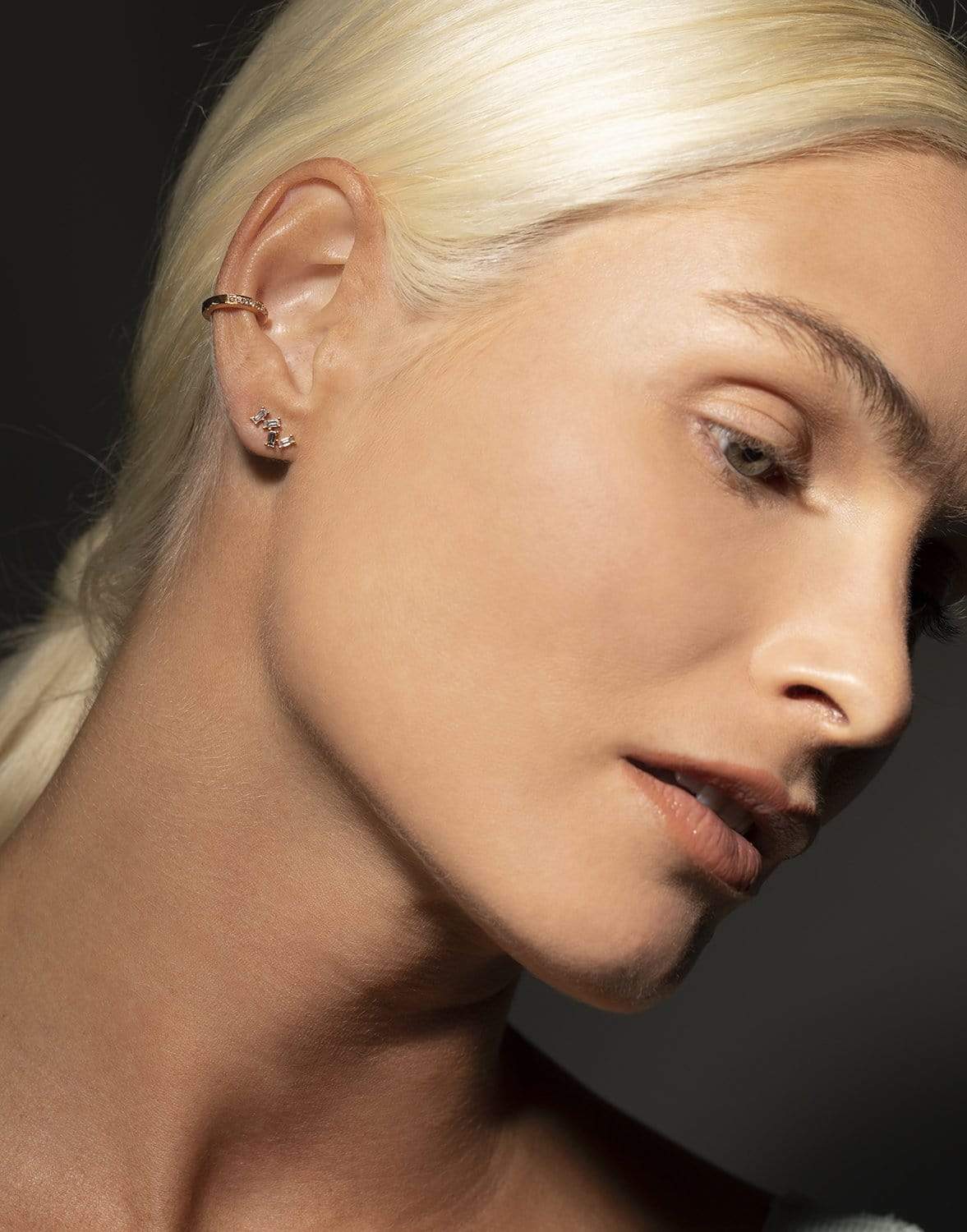 BORGIONI-Pave Brown Diamond Earcuff-ROSE GOLD