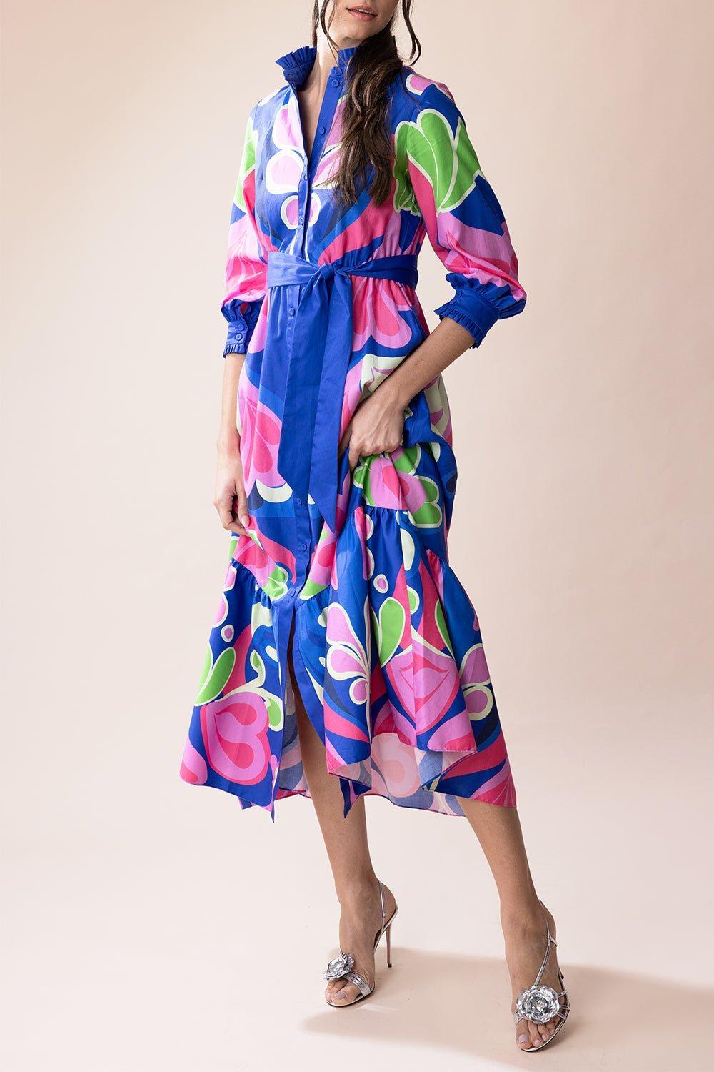 BORGO DE NOR-Demi Dress - Seventies Blue-