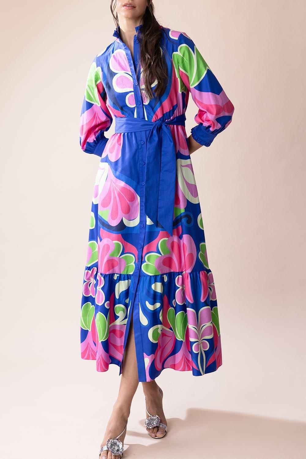 BORGO DE NOR-Demi Dress - Seventies Blue-