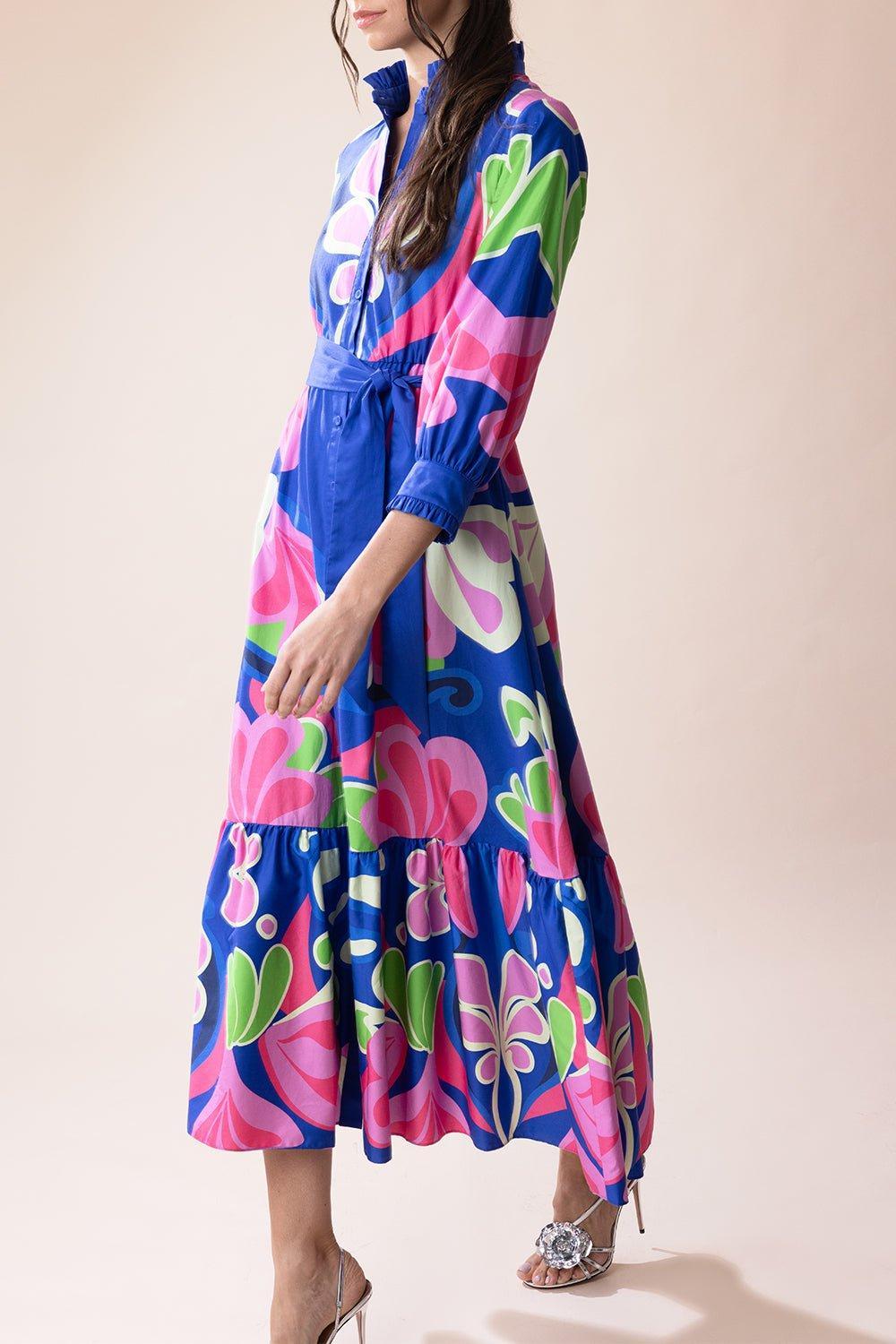 BORGO DE NOR-Demi Dress - Seventies Blue-
