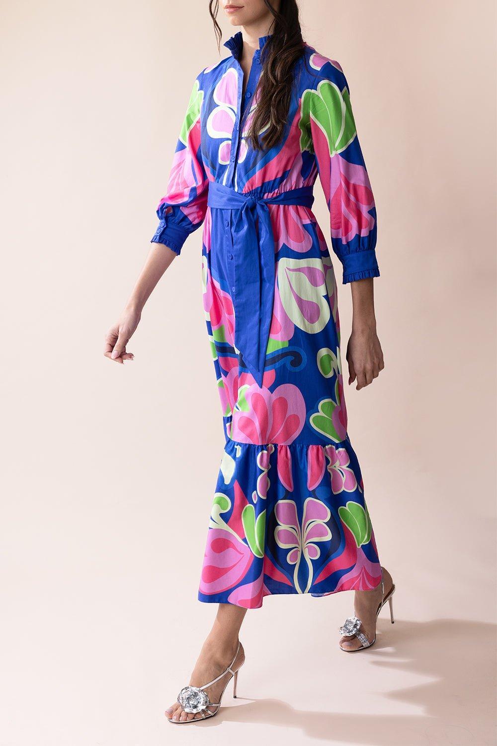 BORGO DE NOR-Demi Dress - Seventies Blue-