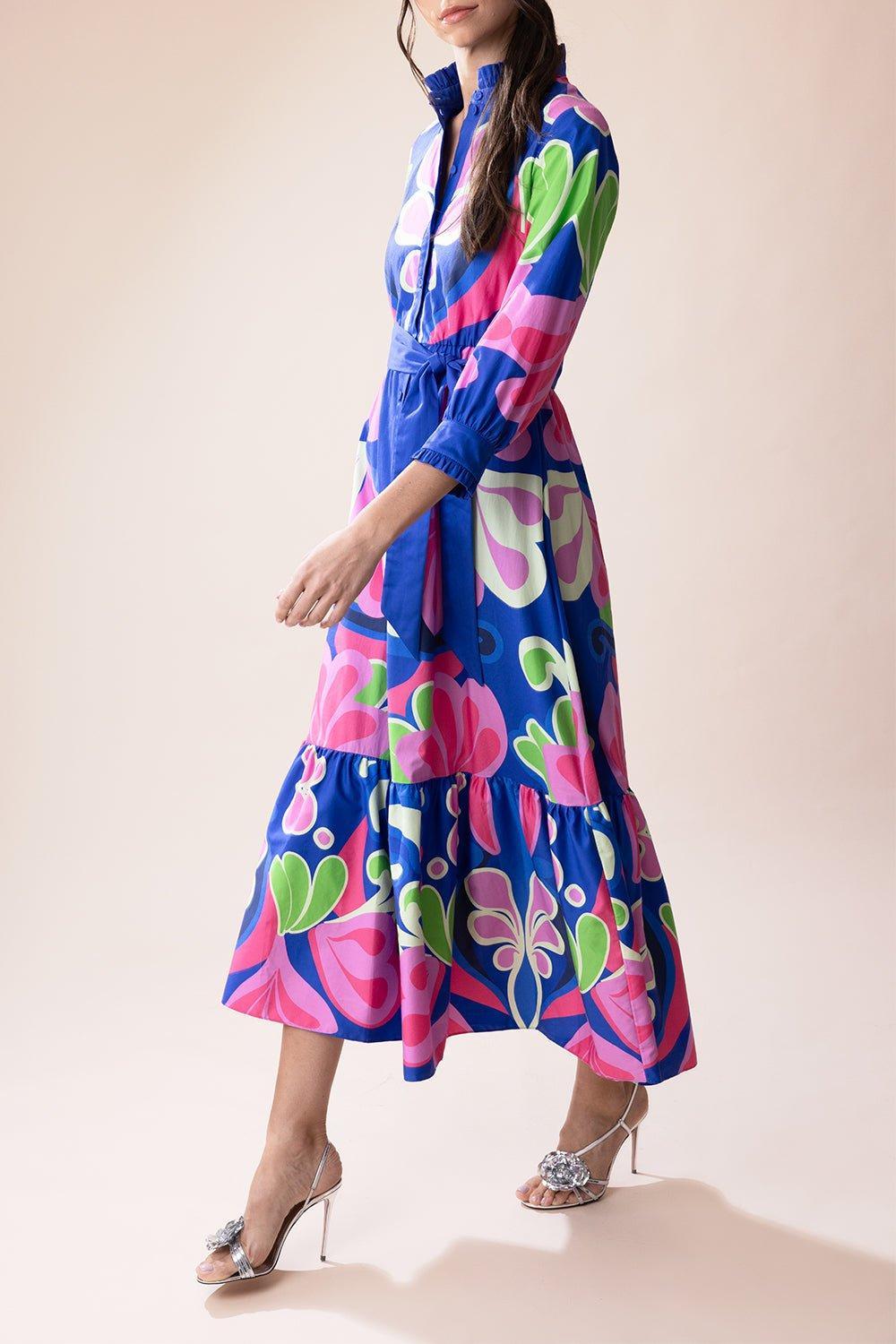 BORGO DE NOR-Demi Dress - Seventies Blue-