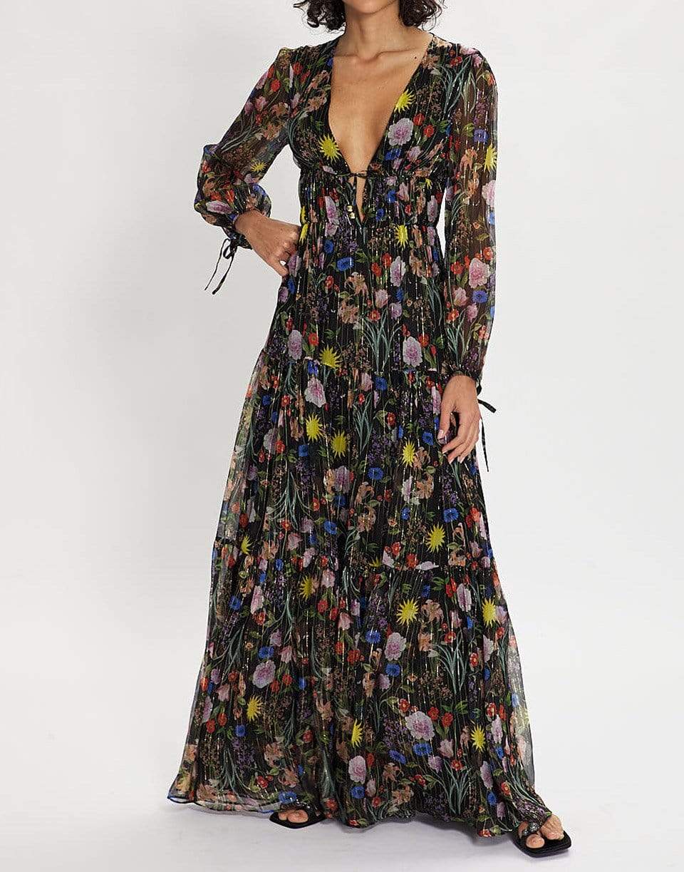 BORGO DE NOR-Freya V Neck Floral Maxi Dress-