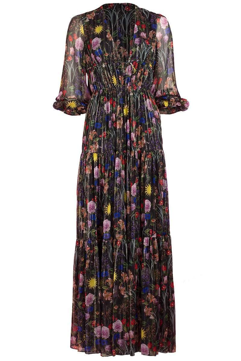 BORGO DE NOR-Freya V Neck Floral Maxi Dress-