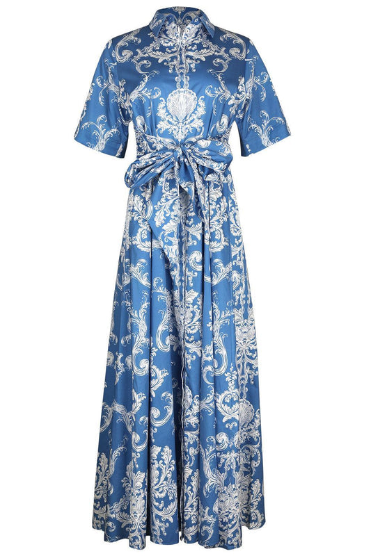 Posie Dress - Barocco-BLUE-2-CLOTHINGDRESSCASUAL-BORGO DE NOR