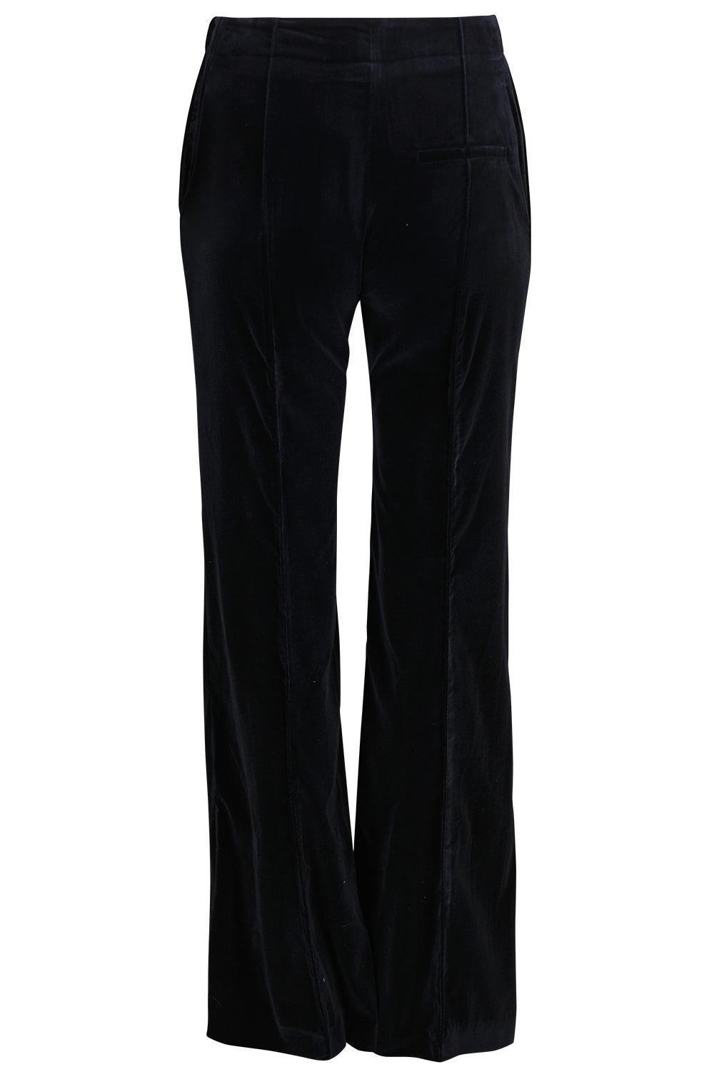 Morgan Velvet Trouser - Blue-BLUE-4-CLOTHINGPANTWIDE LEG-BORGO DE NOR