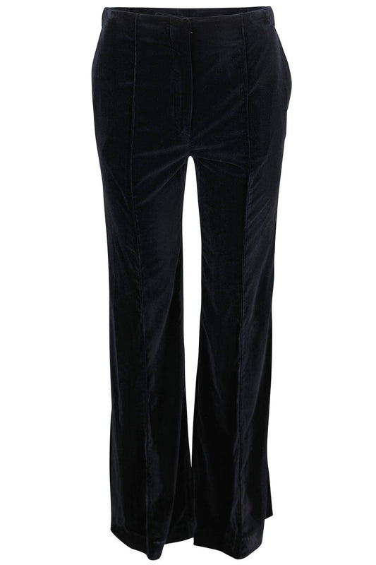 Morgan Velvet Trouser - Blue-BLUE-4-CLOTHINGPANTWIDE LEG-BORGO DE NOR