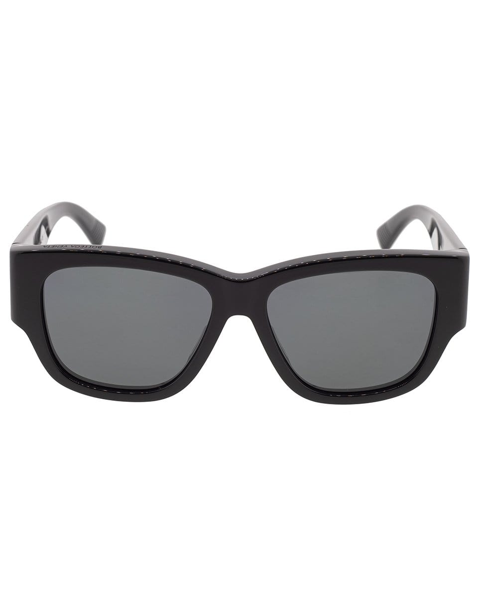 BOTTEGA VENETA-Full Rim Rectangular Sunglasses-BLACK