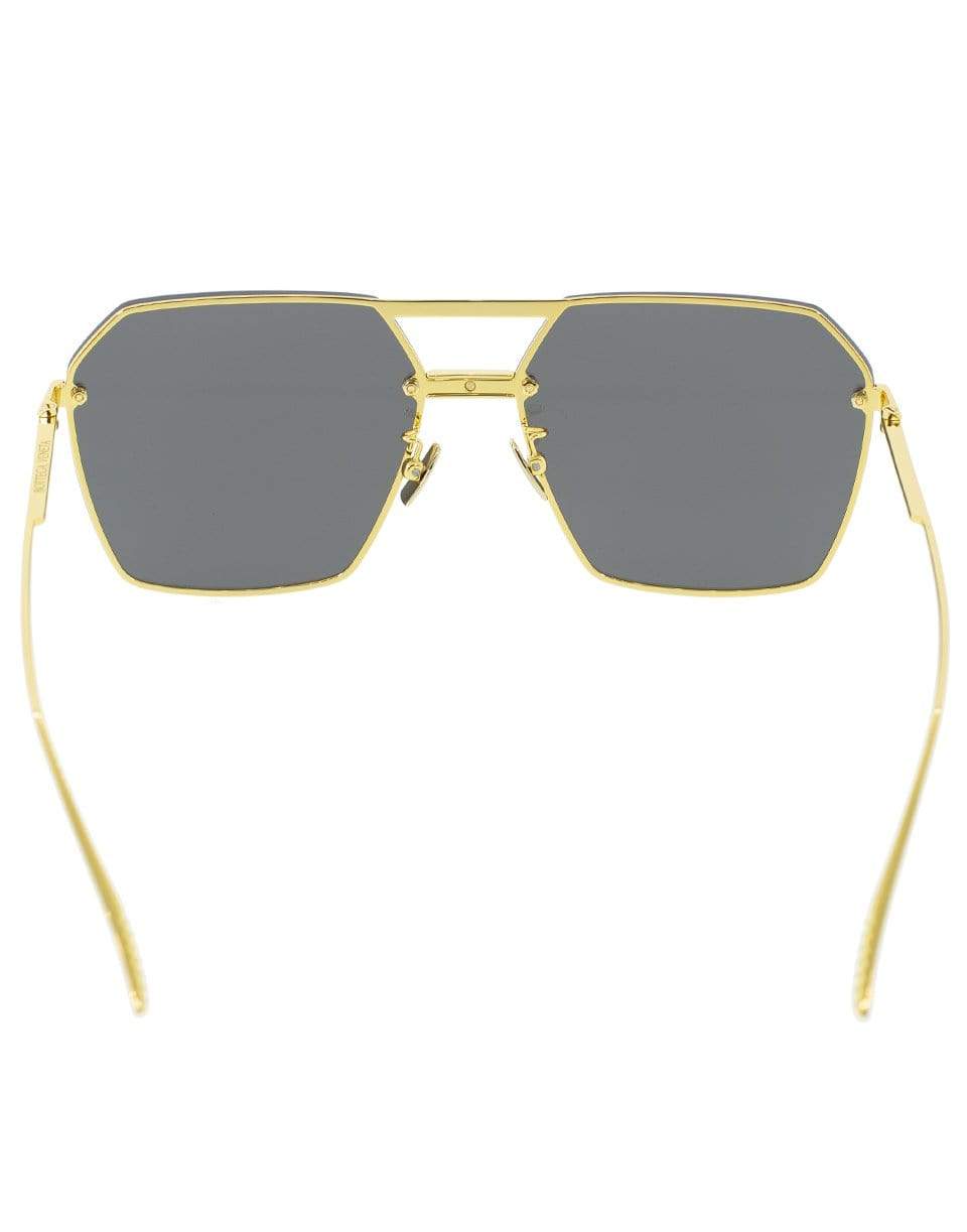 BOTTEGA VENETA-Black and Gold Square Sunglasses-BLK/GLD
