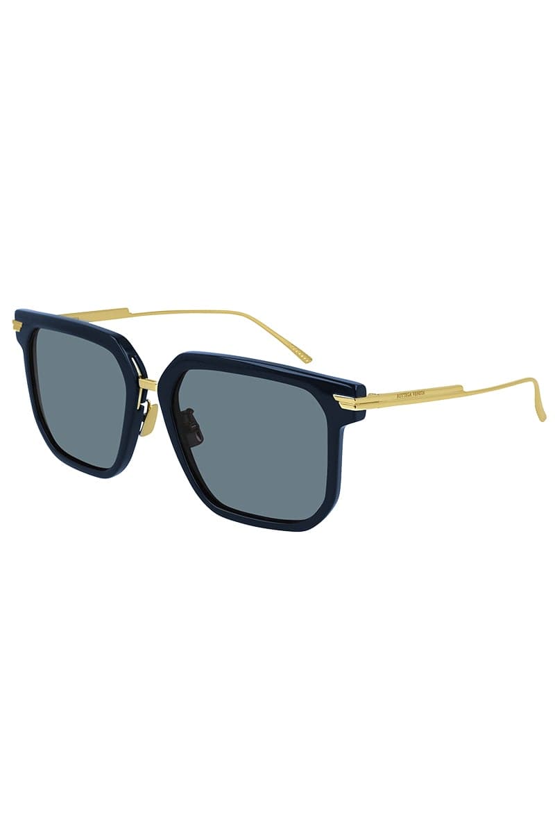 BOTTEGA VENETA-Metal Sunglasses-BLUE/GLD