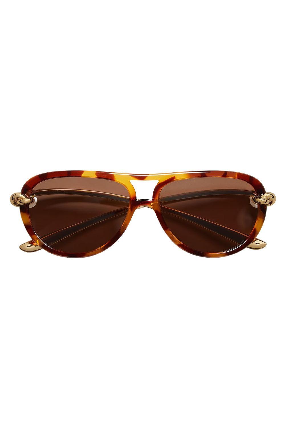 Knot Aviator Sunglasses-BROWN-ACCESSORIESUNGLASSES-BOTTEGA VENETA