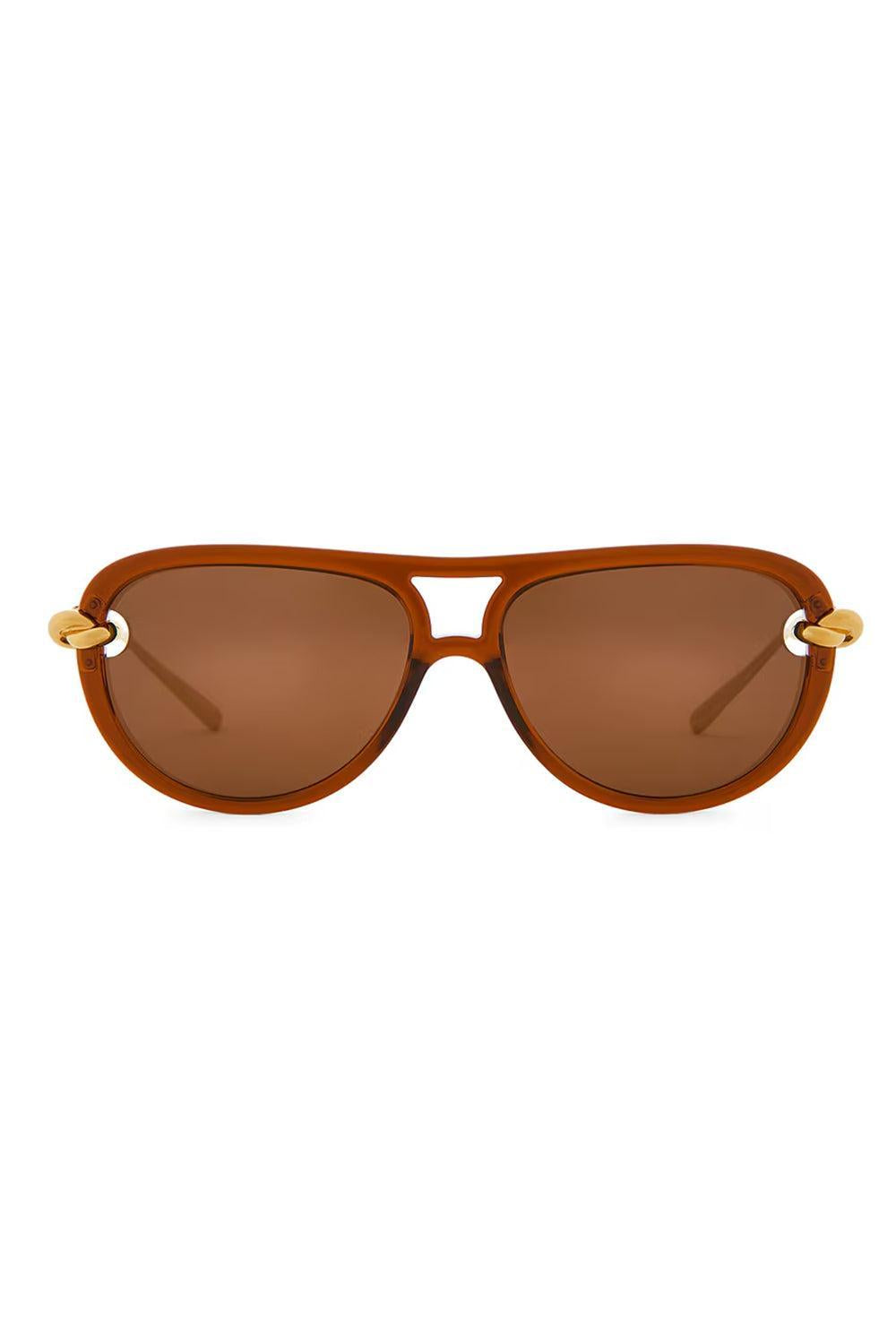 Knot Aviator Sunglasses-BROWN-ACCESSORIESUNGLASSES-BOTTEGA VENETA