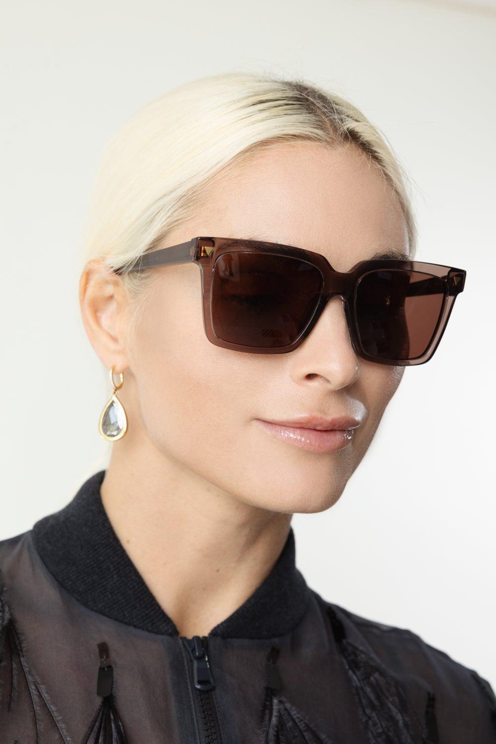 BOTTEGA VENETA-Classic Sunglasses - Brown-BROWN