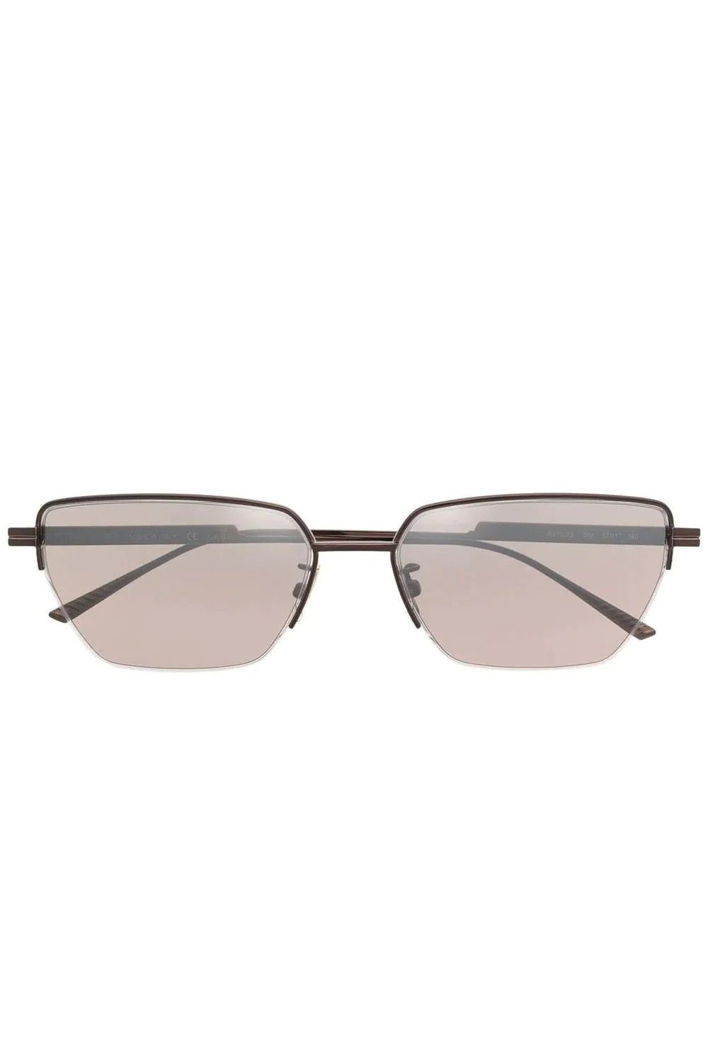 BOTTEGA VENETA-Semi Rimless Sunglasses - Brown-BROWN