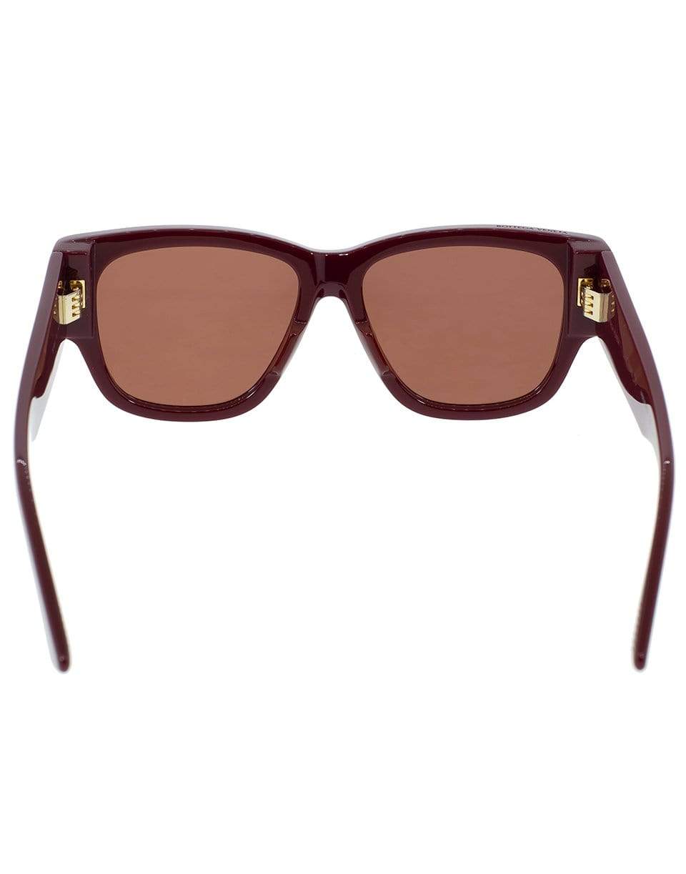 BOTTEGA VENETA-Burgundy Square Sunglasses-BURGUNDY