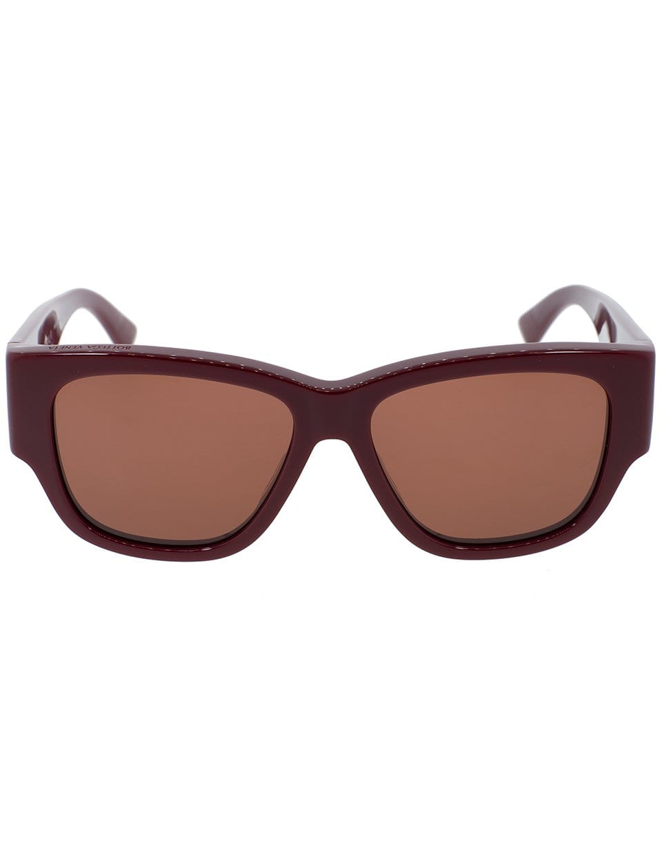 BOTTEGA VENETA-Burgundy Square Sunglasses-BURGUNDY
