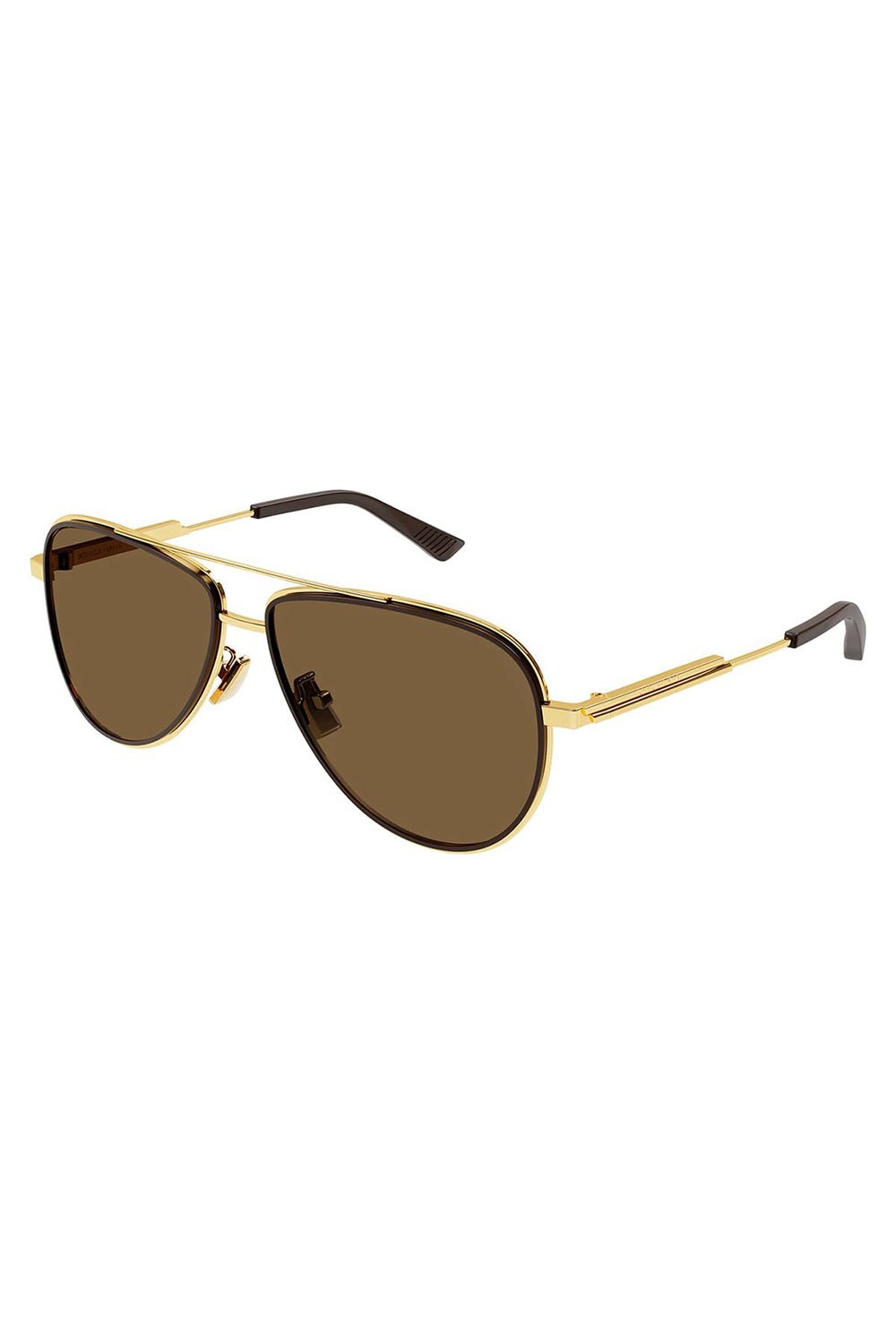 BOTTEGA VENETA-Aviator Sunglasses-GLD/BRN