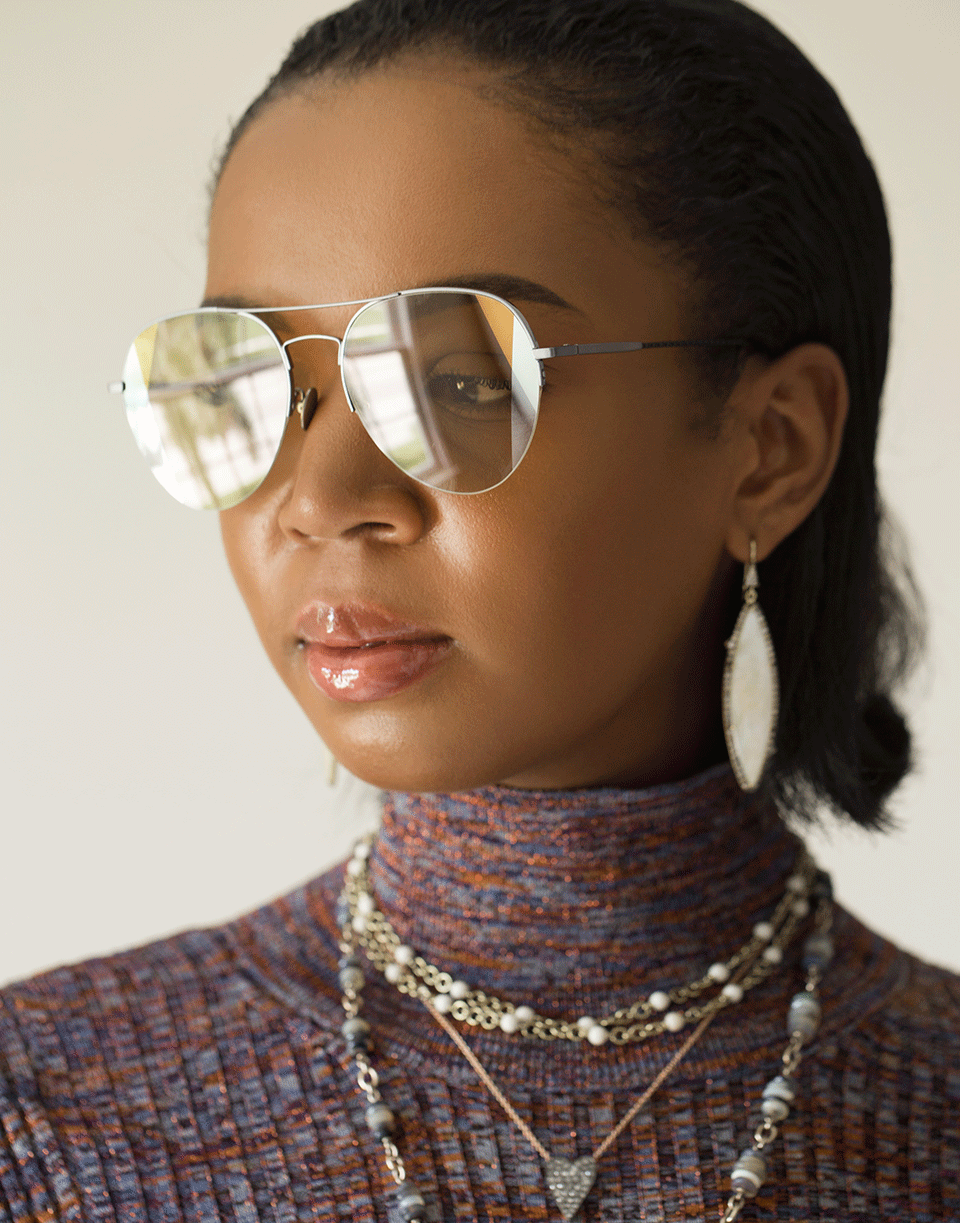 BOTTEGA VENETA-Gold Semi-Rimless Aviator Sunglasses-GOLD