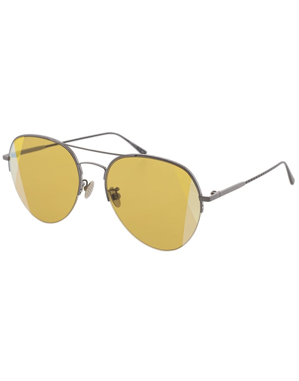 BOTTEGA VENETA-Gold Semi-Rimless Aviator Sunglasses-GOLD