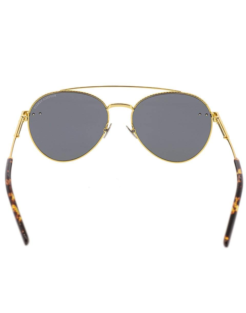 BOTTEGA VENETA-Unisex Gold Aviator Sunglasses-GOLD