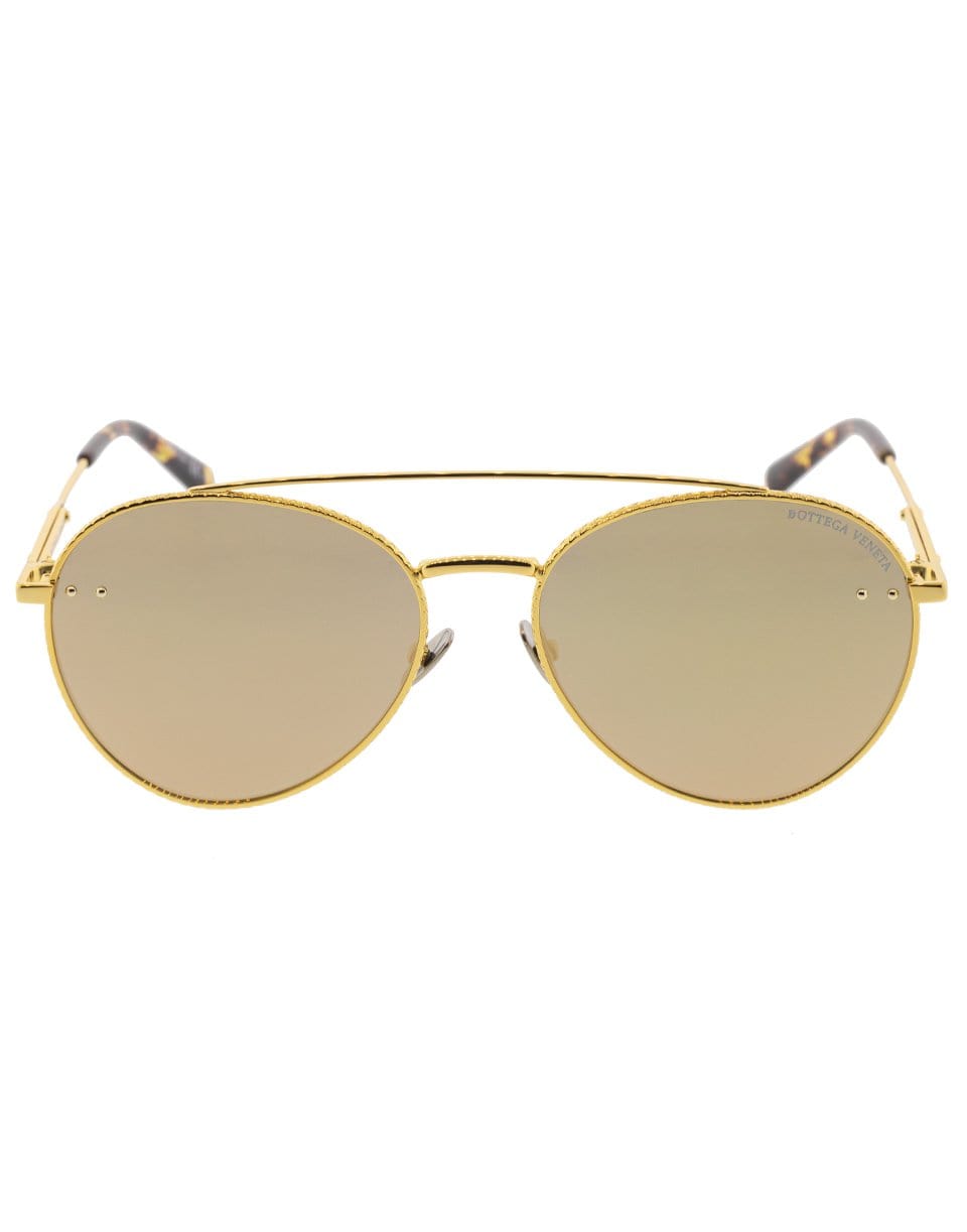 BOTTEGA VENETA-Unisex Gold Aviator Sunglasses-GOLD