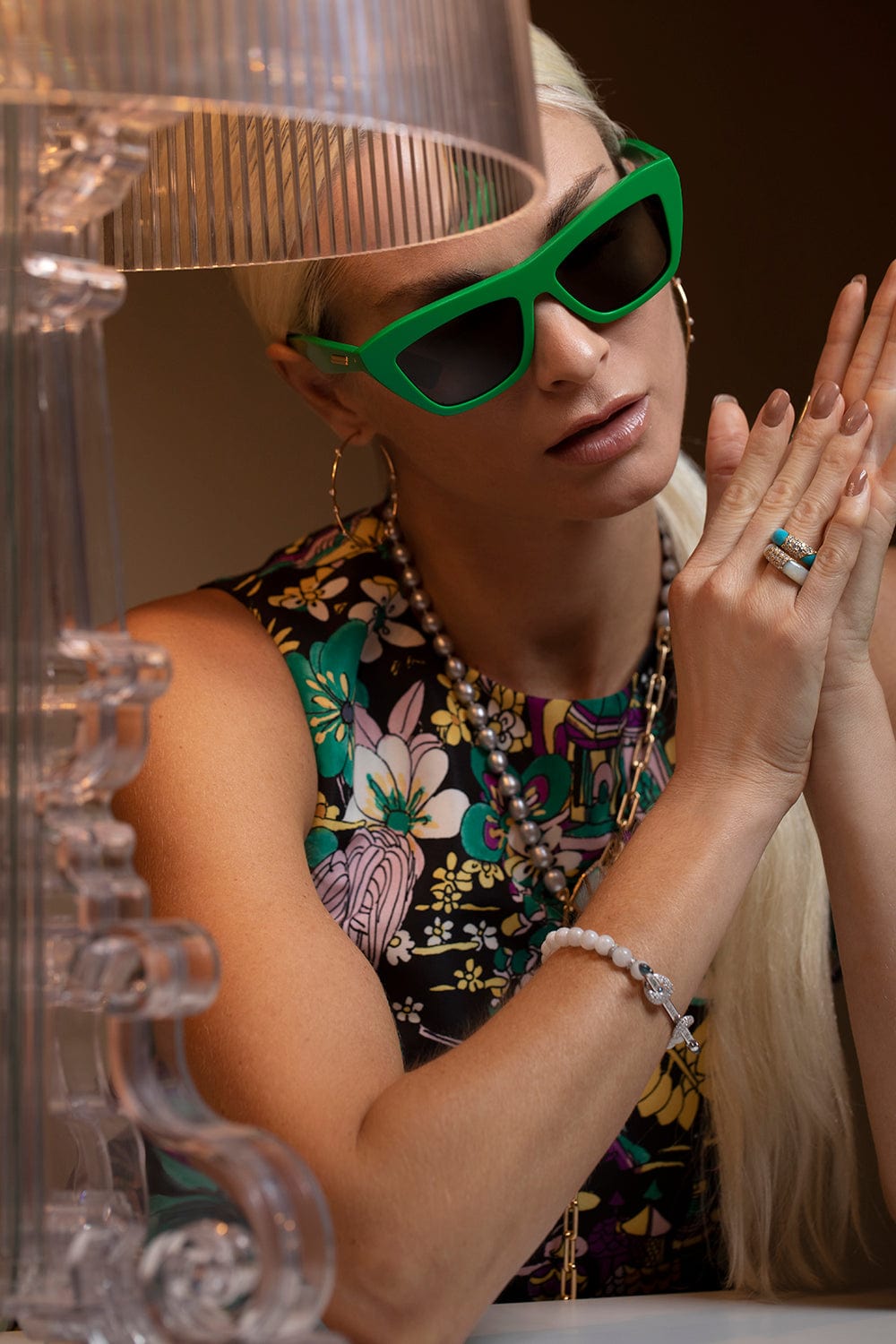 BOTTEGA VENETA-Green Cat Eye Sunglasses-GREEN