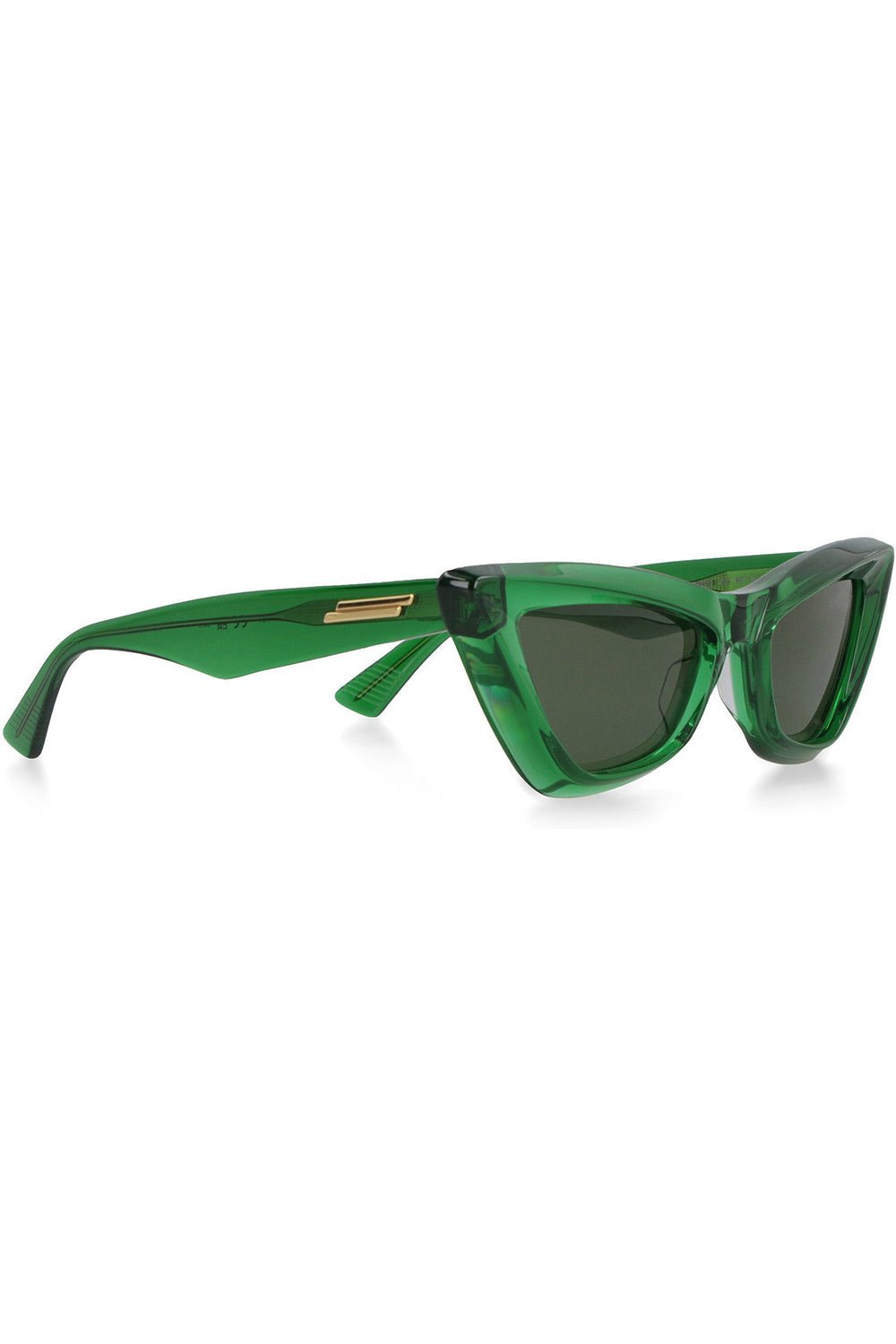 BOTTEGA VENETA-Angle Cat Eye Sunglasses-GREEN/GREEN