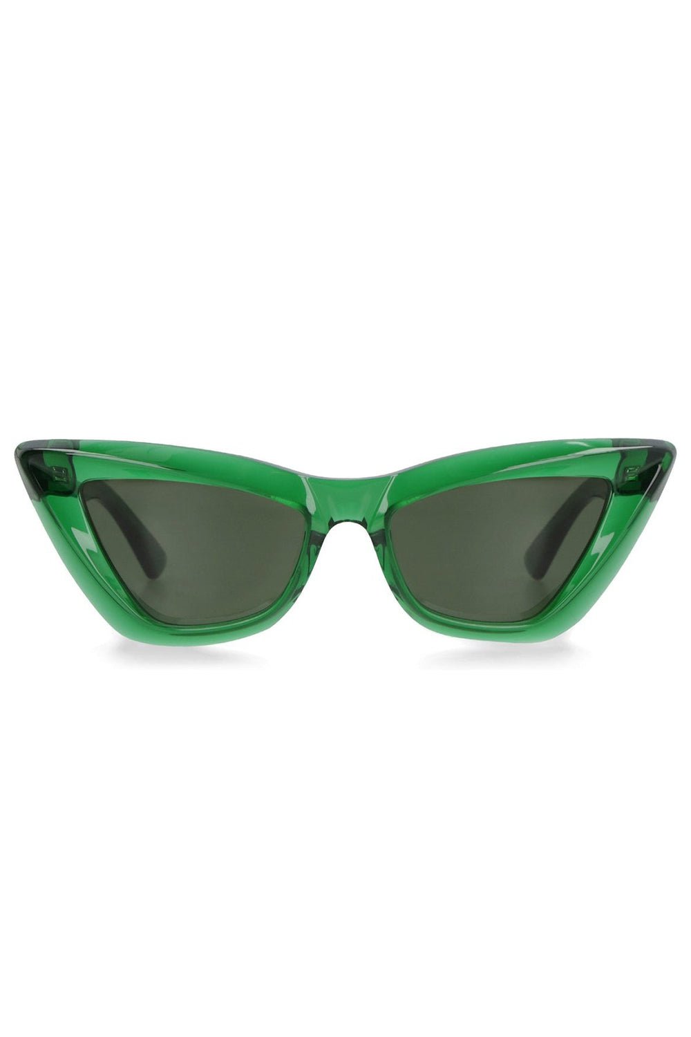 BOTTEGA VENETA-Angle Cat Eye Sunglasses-GREEN/GREEN