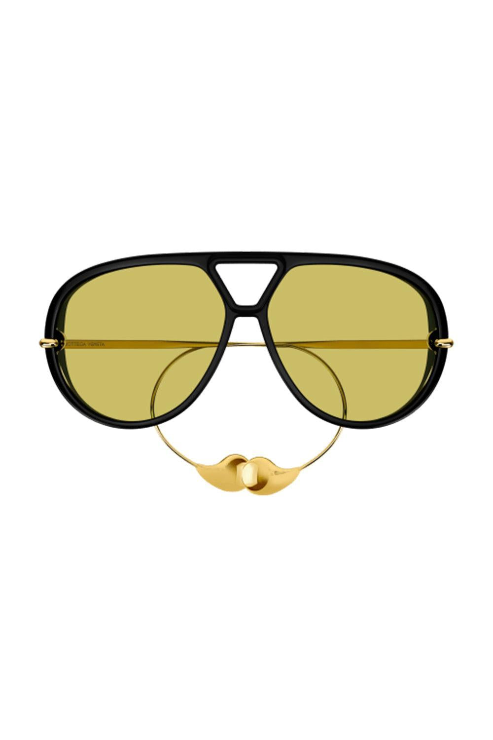 Drop Aviator Sunglasses-BLACK-ACCESSORIESUNGLASSES-BOTTEGA VENETA