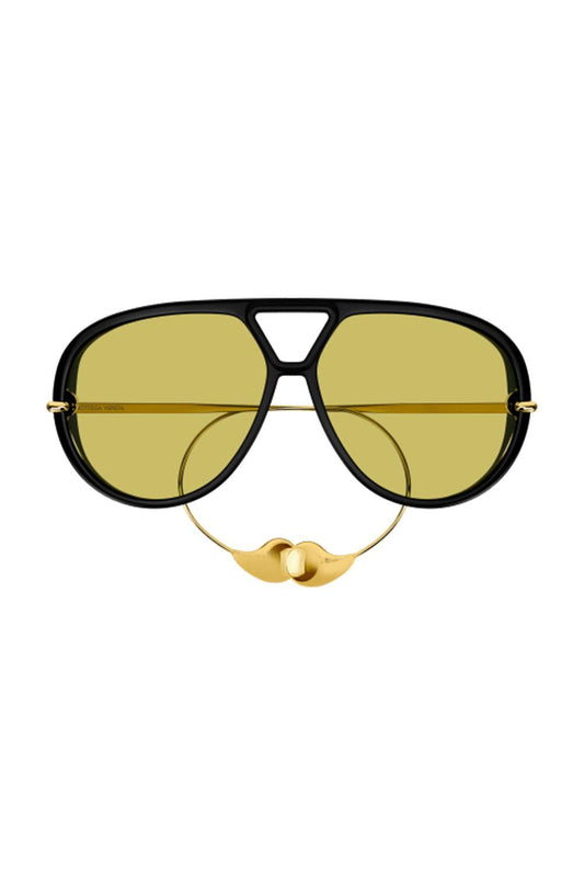 Drop Aviator Sunglasses-BLACK-ACCESSORIESUNGLASSES-BOTTEGA VENETA