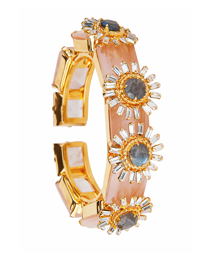 BOUNKIT JEWELRY-Rose Quartz & Labradorite Cuff-ROSE