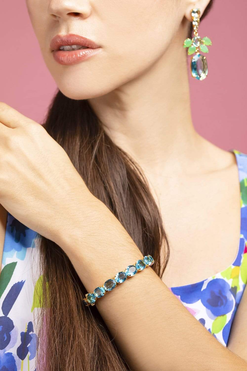BOUNKIT JEWELRY-London Blue Quartz Cuff-BLUE