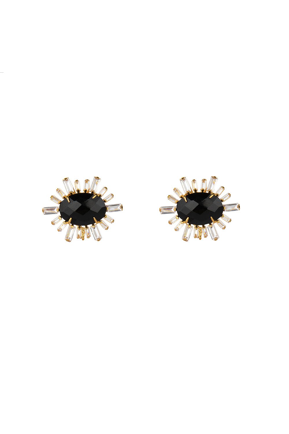 BOUNKIT JEWELRY-Black Onyx Drop Earrings-BLACK