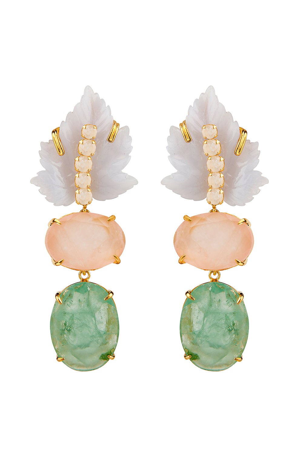 BOUNKIT JEWELRY-Agate Lace Earrings-BLUE