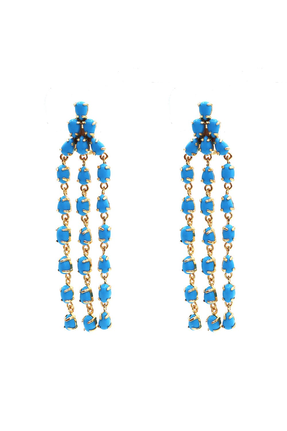 BOUNKIT JEWELRY-Cascade Turquoise Earrings-BLUE