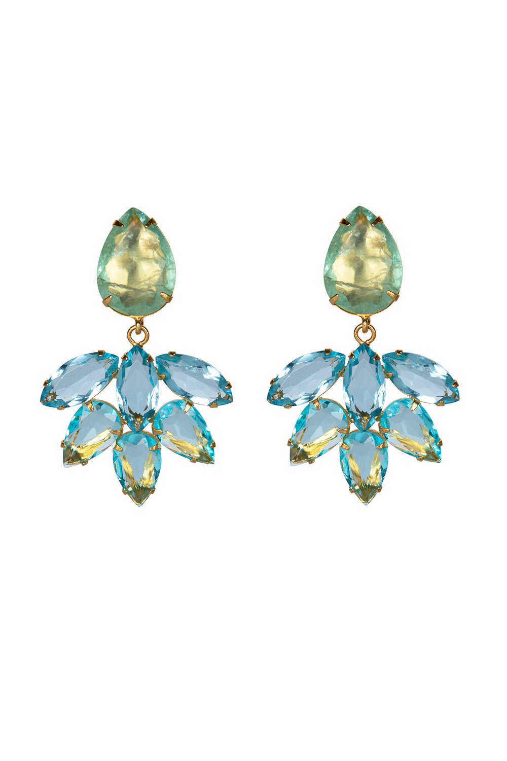 Fluorite Quartz Pear Marquise Earrings Marissa Collections