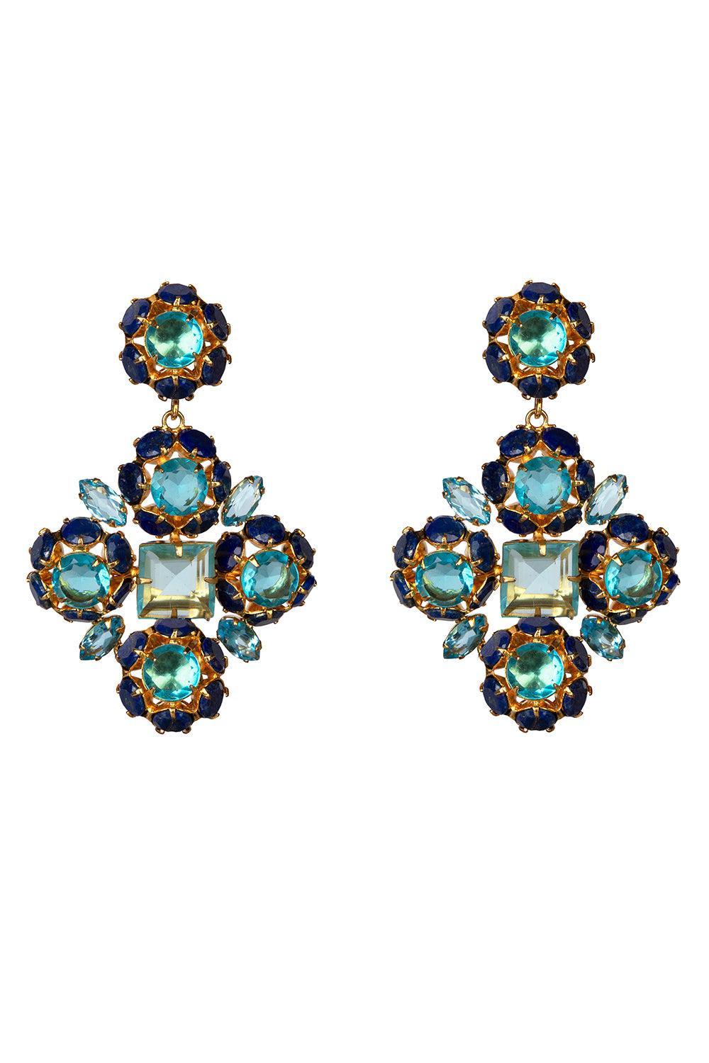 Lapis Quartz Ariadne Earrings-BLUE-JEWELRYBOUTIQUEEARRING-BOUNKIT JEWELRY