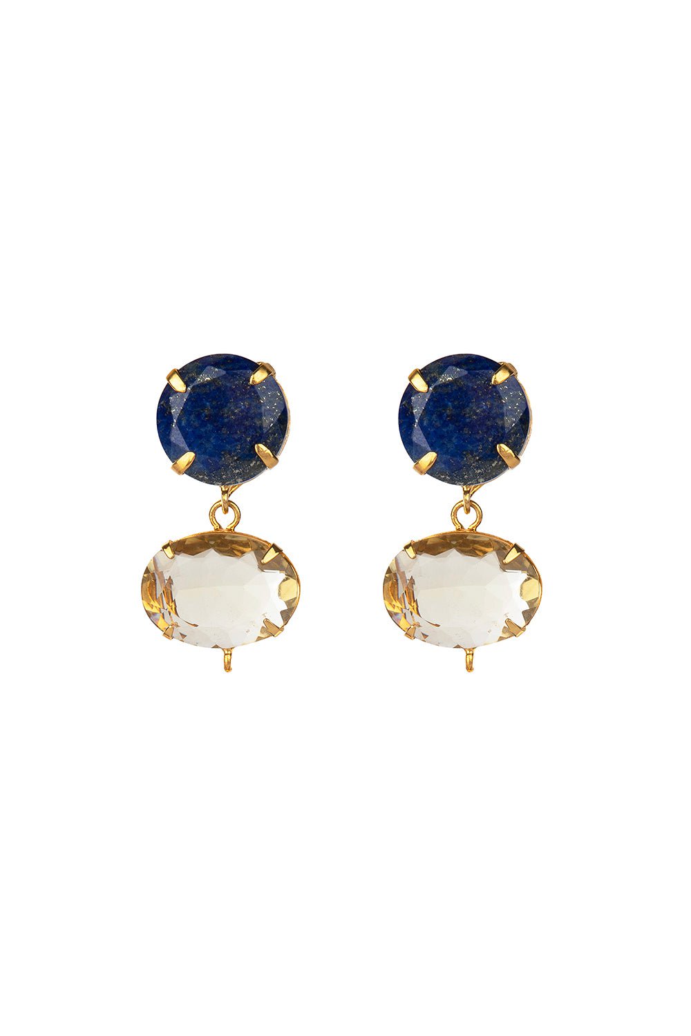 BOUNKIT JEWELRY-Lapis Quartz Earrings-BLUE