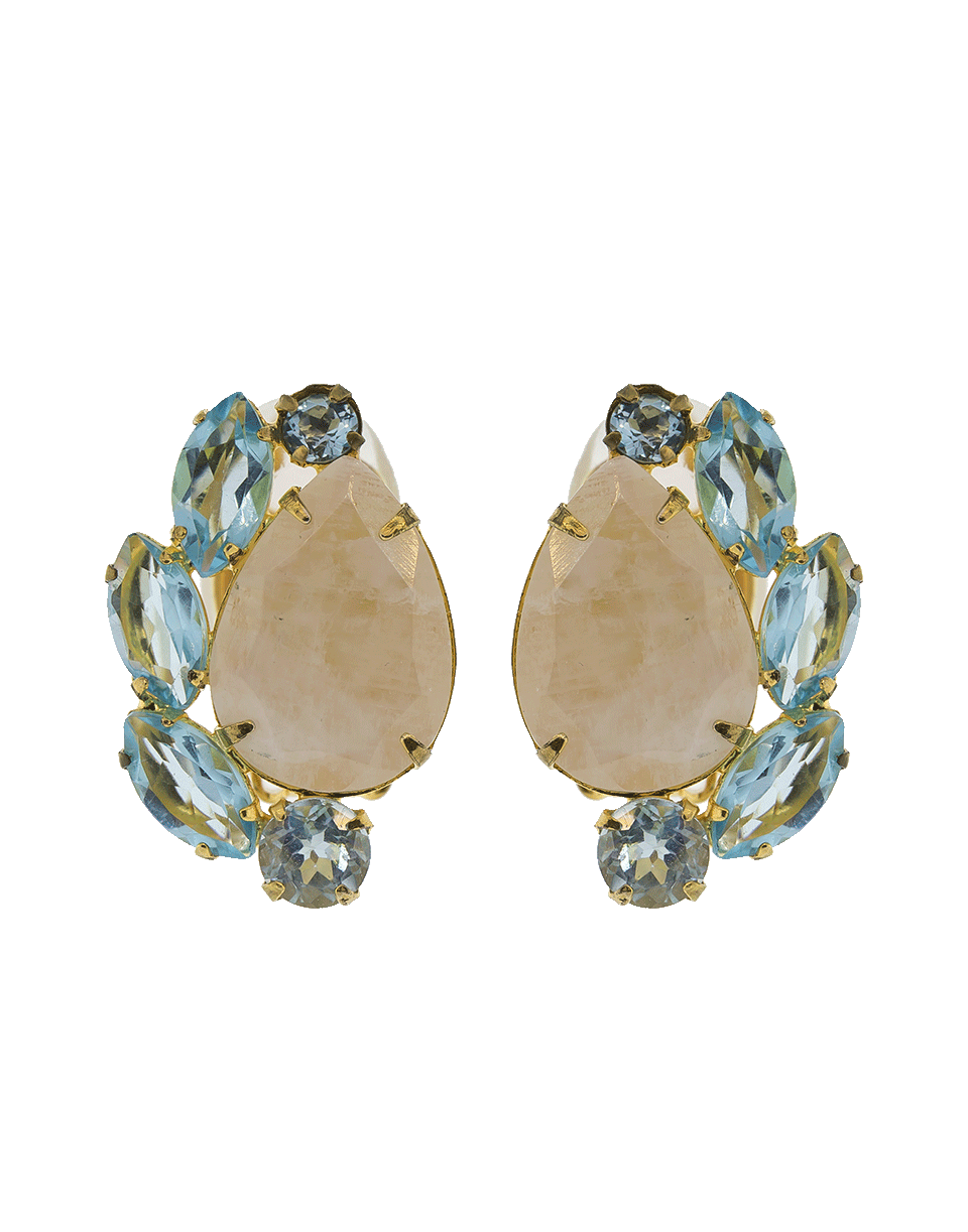 BOUNKIT JEWELRY-Moonstone Clip Earrings-BLUE