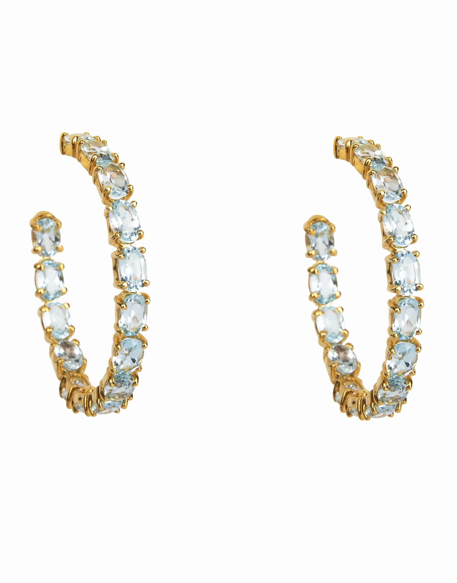 BOUNKIT JEWELRY-Topaz Hoop Earrings-BLUE