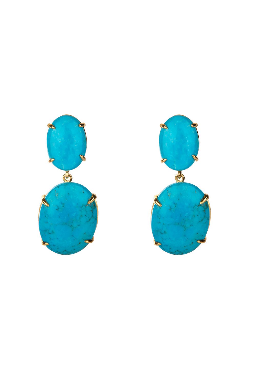 BOUNKIT JEWELRY-Turquoise Drop Earrings-BLUE