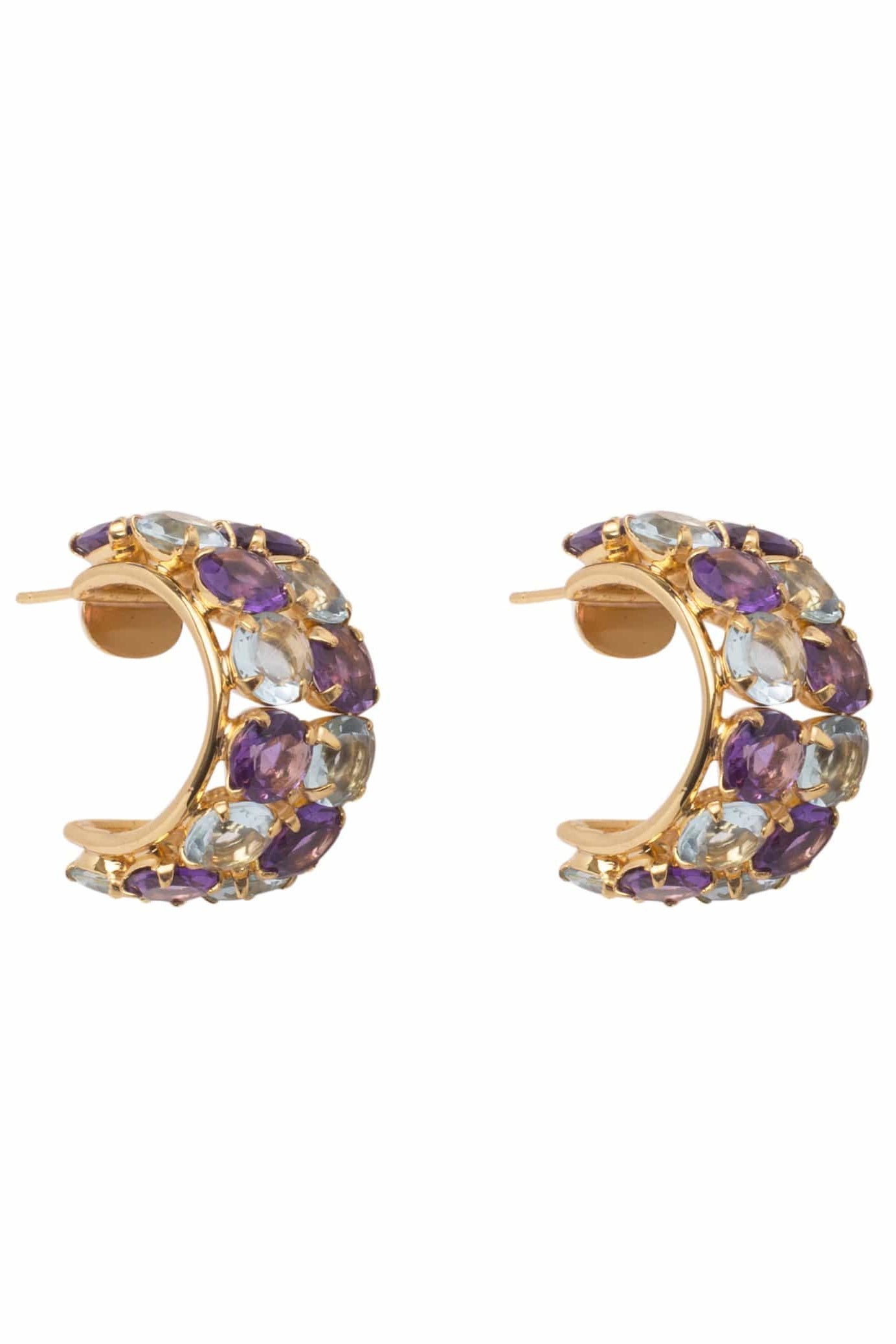 BOUNKIT JEWELRY-Multi Color Hoops-GOLD