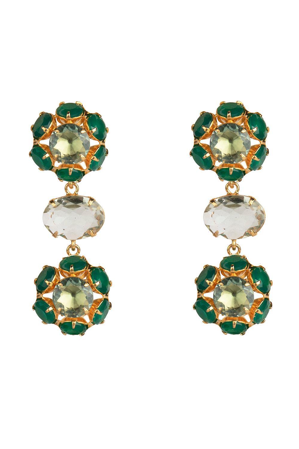 Amethyst Onyx Green Odessa Earrings-GREEN-JEWELRYBOUTIQUEEARRING-BOUNKIT JEWELRY