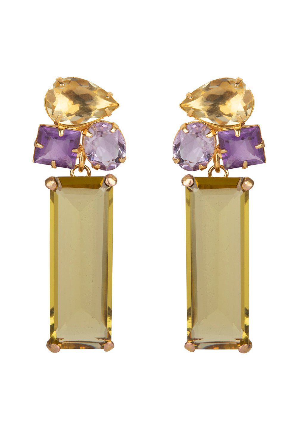 BOUNKIT JEWELRY-Lemon Quartz Amethyst Earrings-LEMON
