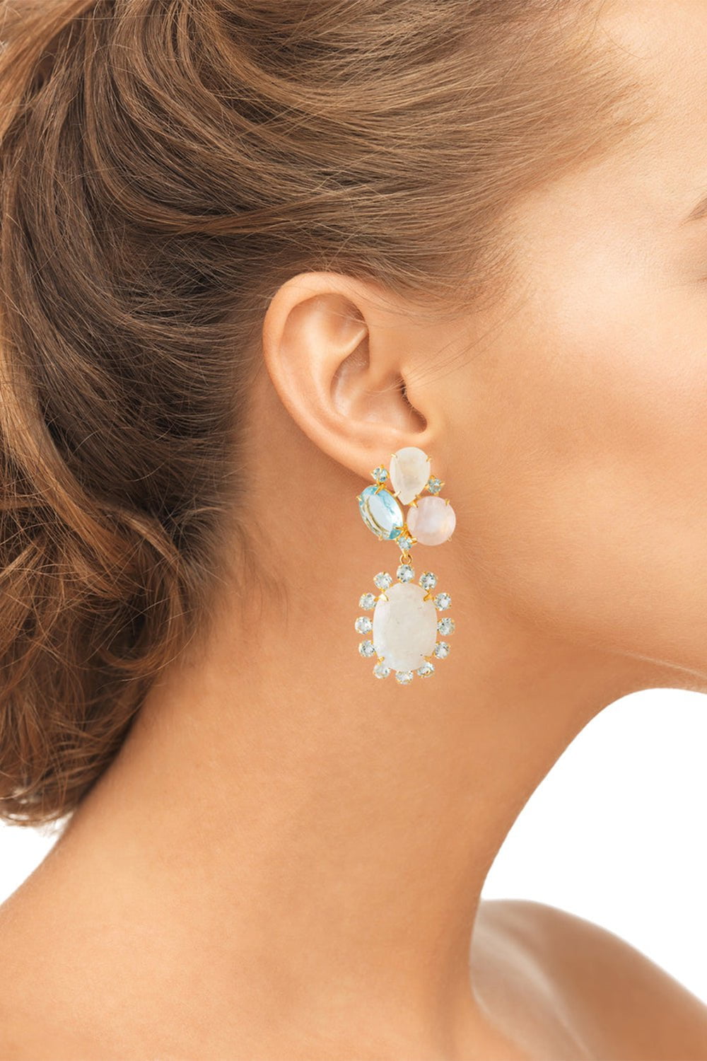 Moonstone Quartz Drop Earrings Marissa Collections